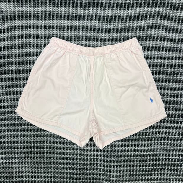 폴로 연핑크 코튼 숏팬츠