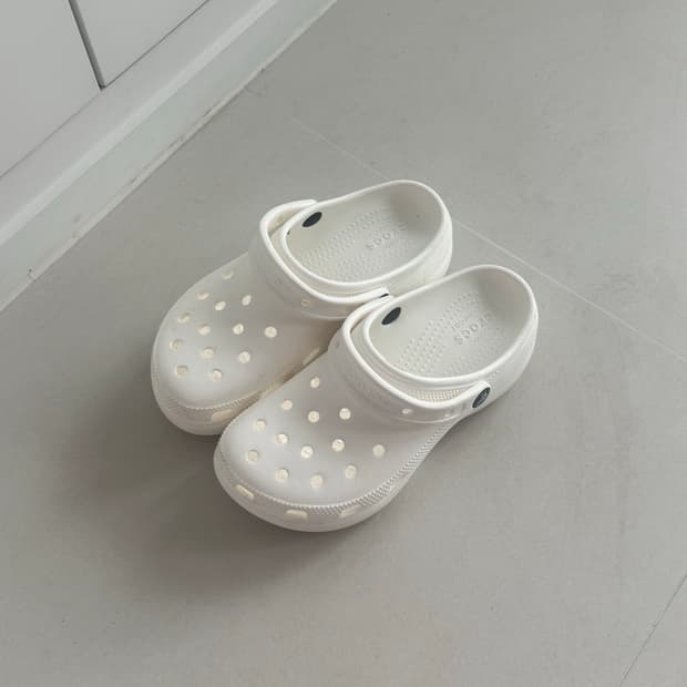 크록스 플랫폼 클로그 컴포트 화이트 230 W6