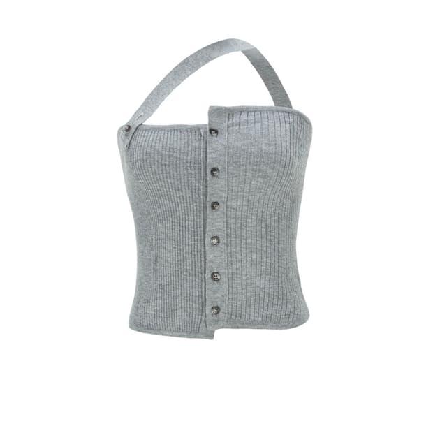 보헤미안서울 버튼 니트 뷔스티에 button knit bustier