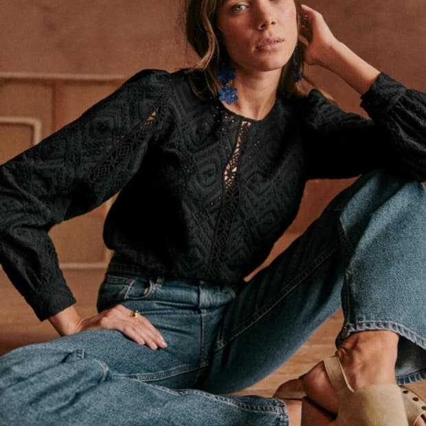 세잔 sezane 블랙 블라우스 34