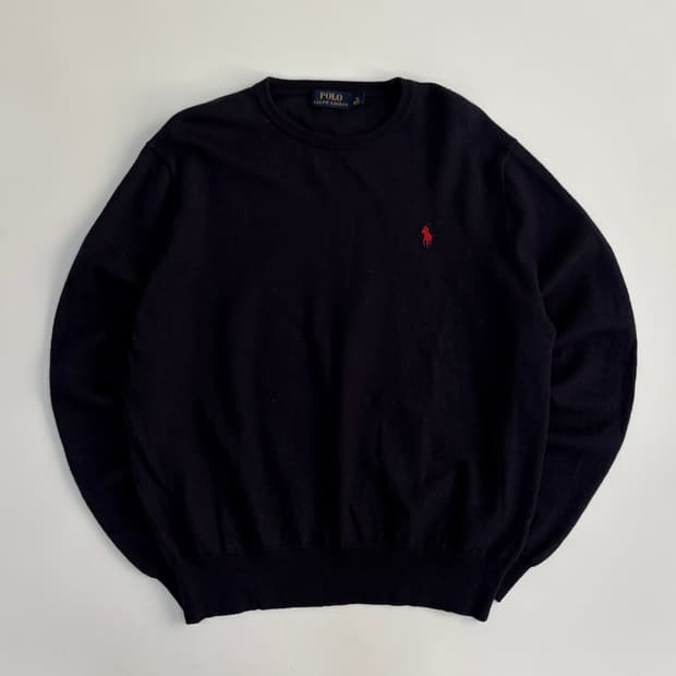 [XL] 폴로 랄프로렌 네이비 울 크루넥 니트 스웨터
