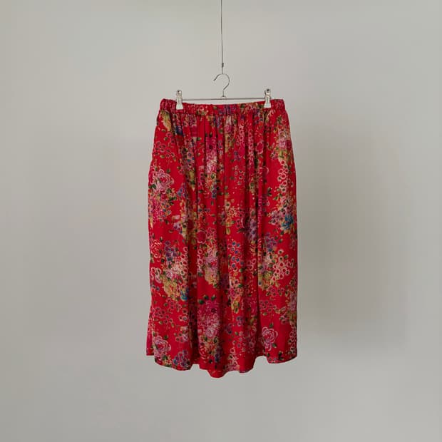 Vintage Floral Gathered Skirt