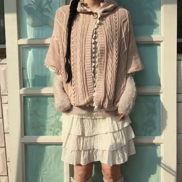 Crochet trimming hood cape