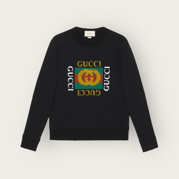 L/ 구찌 빈티지 로고 디스 맨투맨