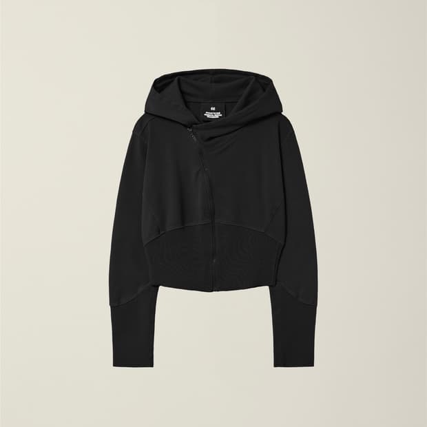 M 누마레ee 우먼스 가먼트 다이드 커브드 후드집업 블랙 새제품 판매