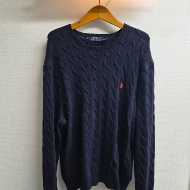 XXL) 폴로 랄프로렌 케이블 니트 네이비 팝니다