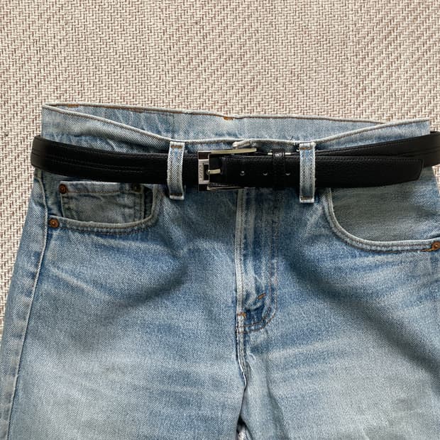 Balmain 발망 실버버클 레더 벨트 