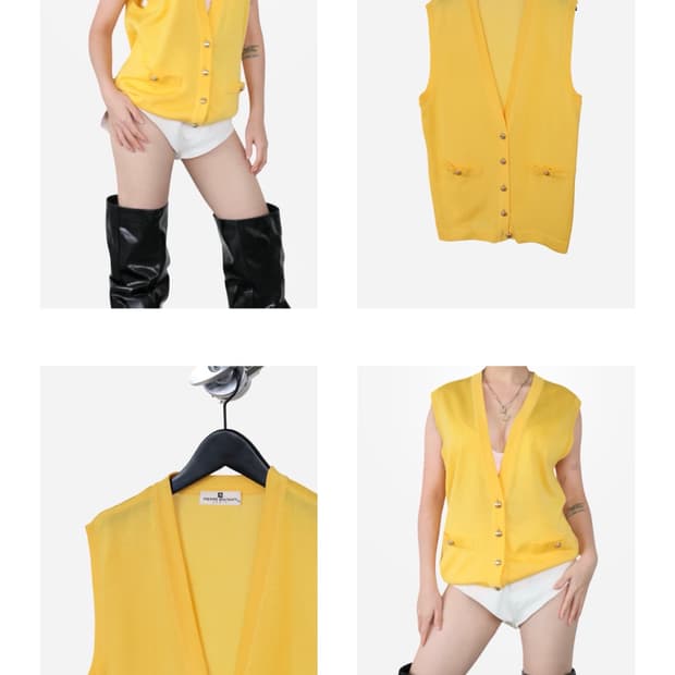 Pierre Balmain Yellow Knit Vest