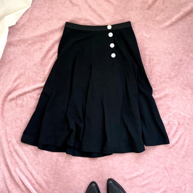 1/2 Un-Demi 절개 미디 스커트