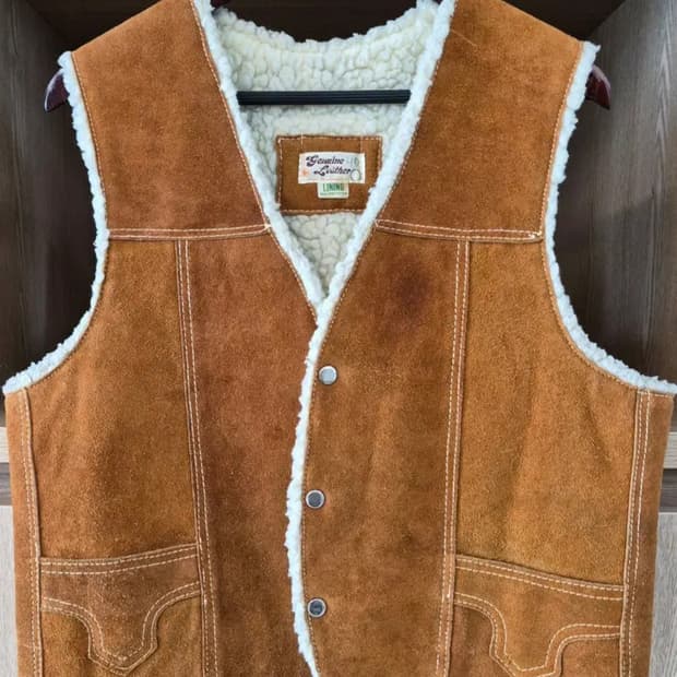 70s Vintage Mexico Suede Leather Vest 40