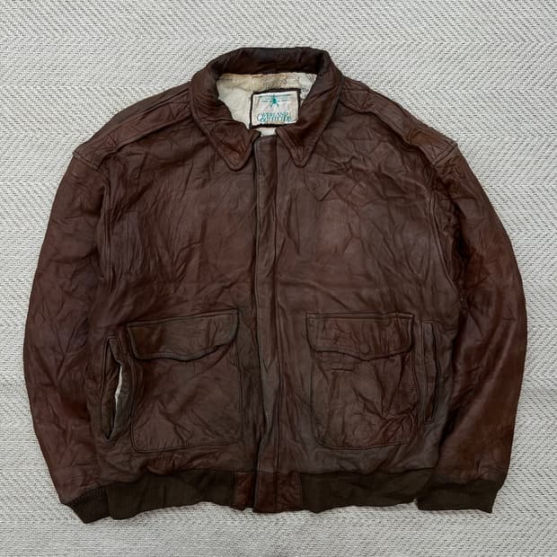 리얼레더 브라운 봄버자켓 r2792