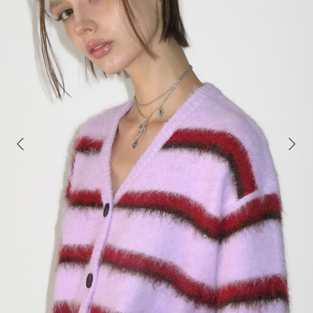 썬번프로젝트 HAIRY OVERFIT CARDIGAN, PURPLE