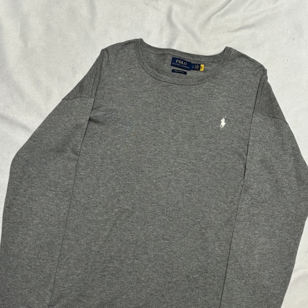 L 폴로랄프로렌 피마 코튼 그레이 니트