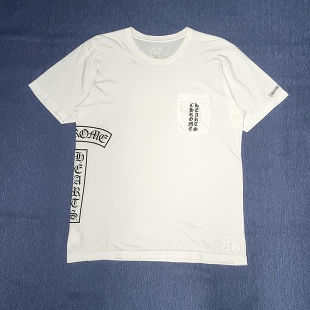 크롬하츠 스크롤 로고 티셔츠 화이트 (L)