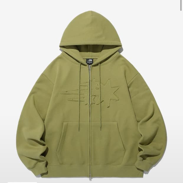 3STAR LOGO ZIP HOODIE 올리브 M