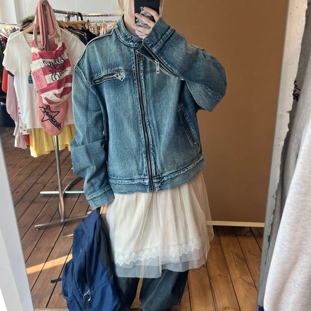 데님 오버 자켓