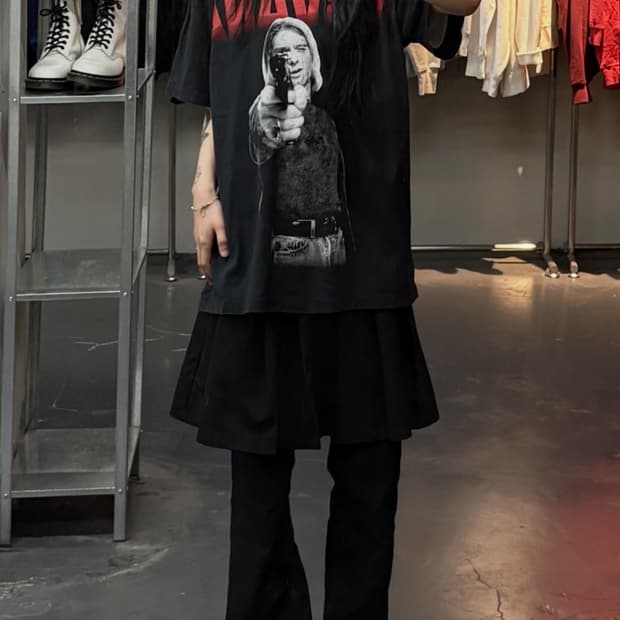 빈티지 너바나 앨범 프로모션 그래픽 반팔 A3716