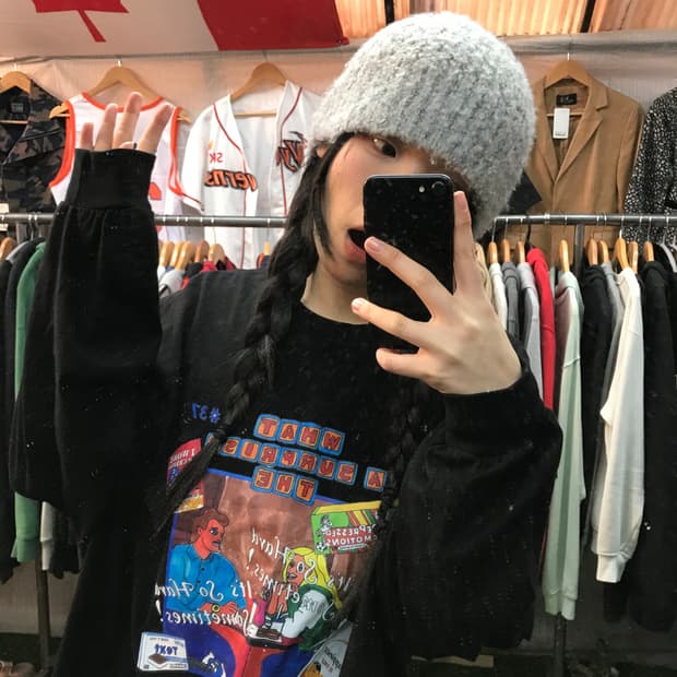 빈티지 프린팅 오버핏 롱슬리브