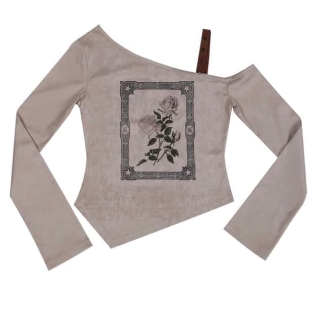 달링유어배드 one shoulder top beige