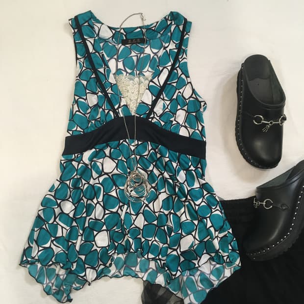 jpn vintage geometry lace sleeveless