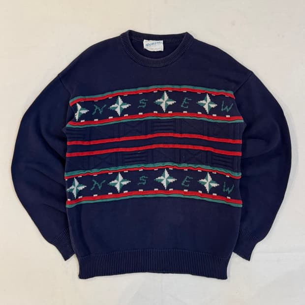 80s LORD JEFF 스톤아일랜드맛 니트 네이비