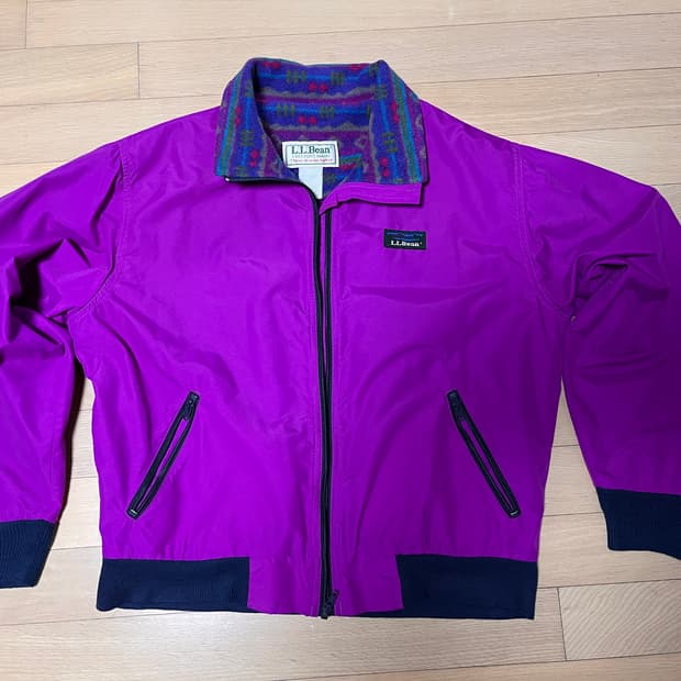 90s 빈티지 엘엘빈 아즈텍 플리스 웜업 재킷