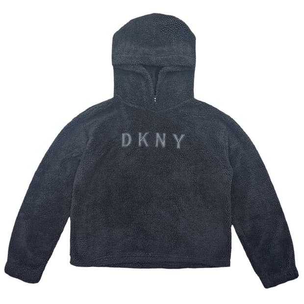 DKNY 블랙 플리스 후드티 S