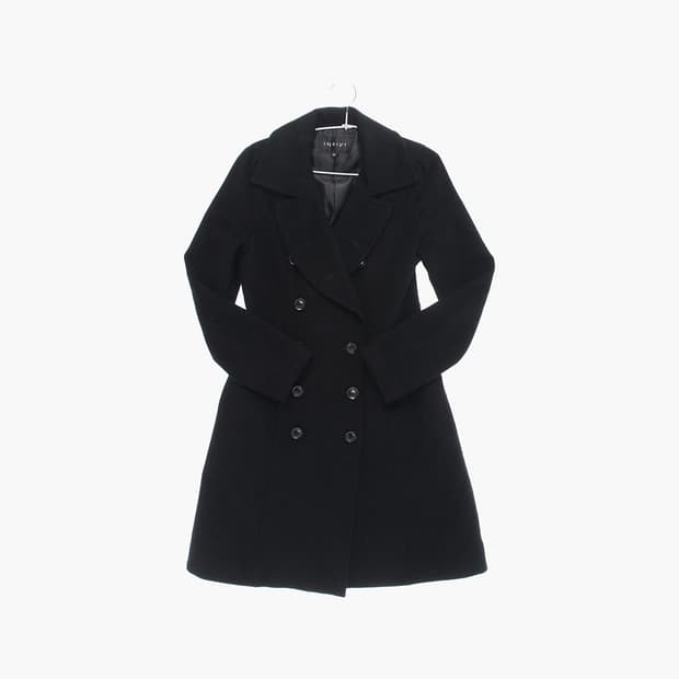 앙고라 블랙 더블 롱코트