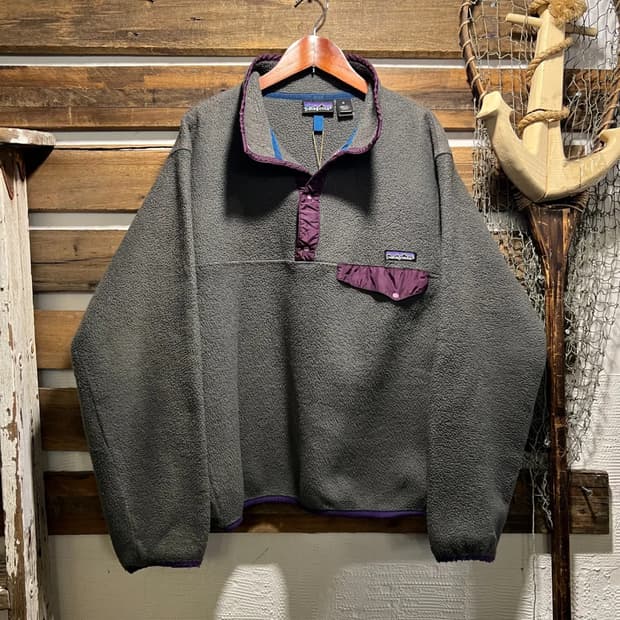 [M]90's 파타고니아 신칠라 차콜 아노락 플리스