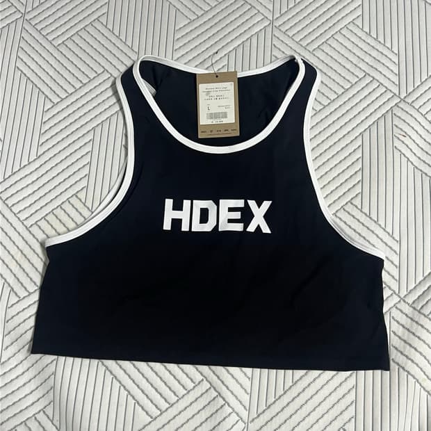하덱스 우먼스 크롭 슬리브 L 여성 반팔 민소매 나시 블랙
