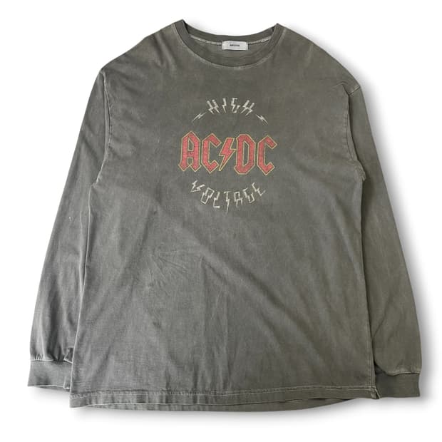 ACDC 밴드 그래픽 차콜 롱슬리브