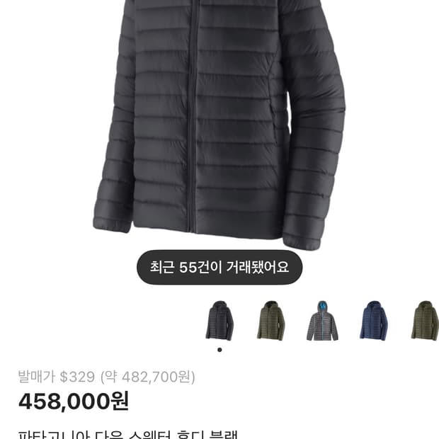 파타고니아 다운스웨터 경량패딩 블랙