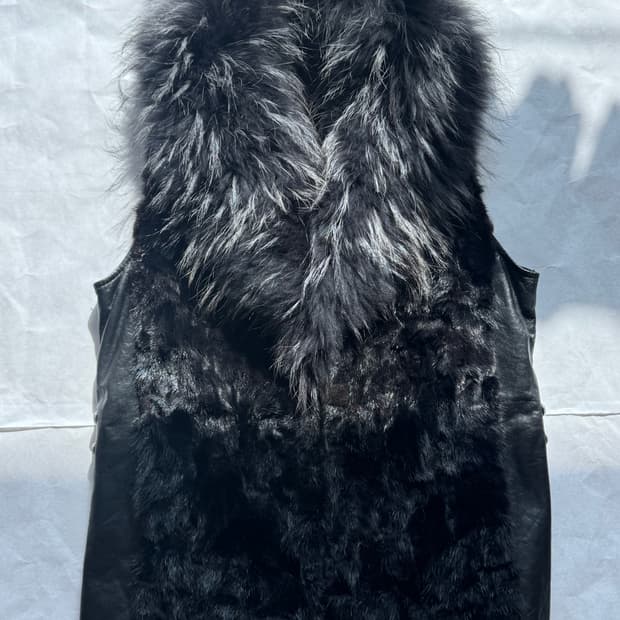 Vkei Style Leather Fur Vest