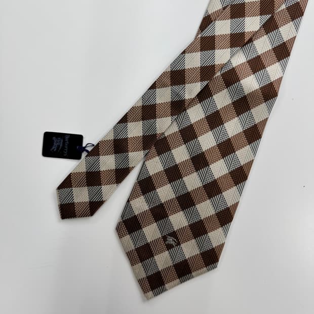 미사용품 택달린 버버리 심플로고 명품 정품 넥타이 (Burberry)