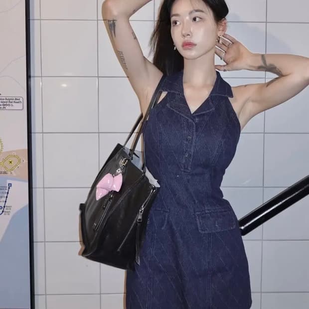 페일제이드 데님 원피스 진청 사이즈2