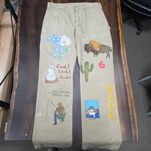 칼하트 핸드드로잉 팬츠