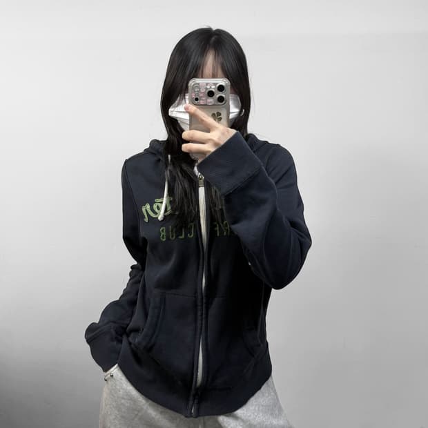 홀리스터 스펠 로고 후드집업 네이비