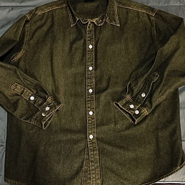 트릴리온 오버핏데님남방 L 가슴70 기장77