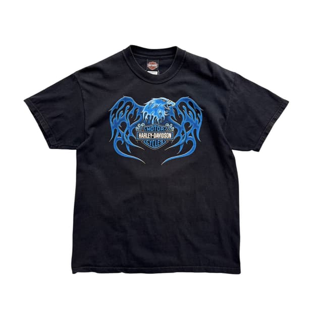 00s 할리데이비슨 블루플레임 호크 반팔티