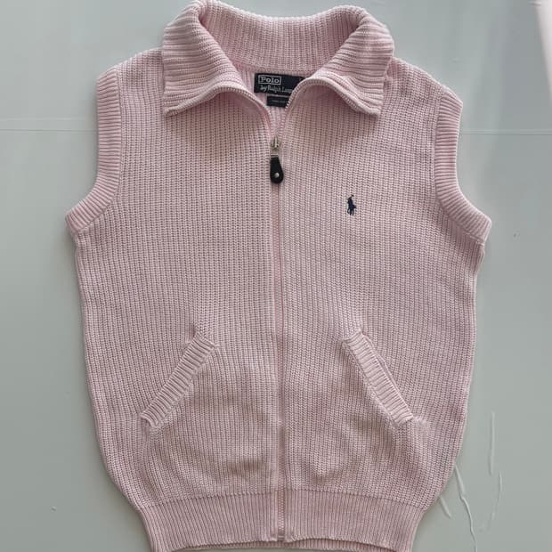 Polo 폴로랄프로렌 핑크 니트 조끼 집업