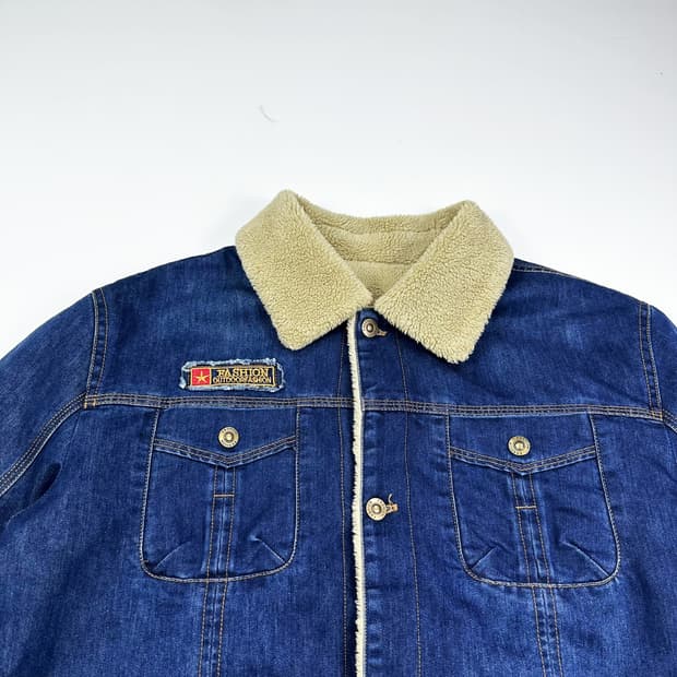 VTG 빈티지 양털 트러커 데님자켓 (XXL)