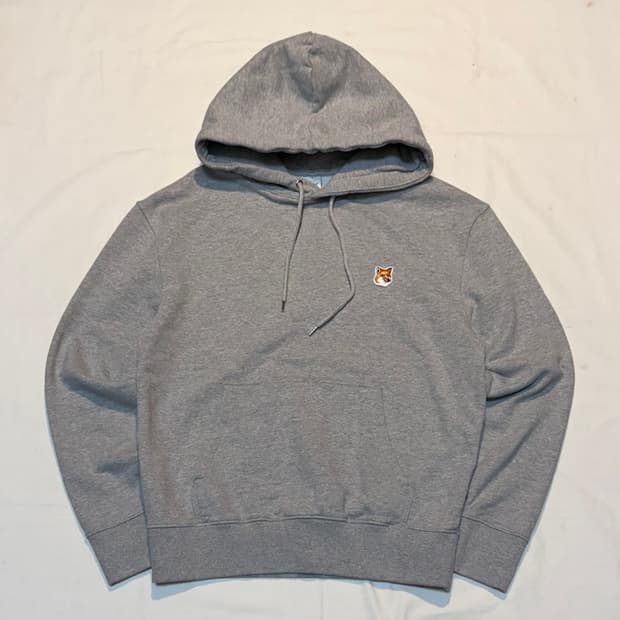 메종키츠네 신형 폭스로고 후드티 그레이