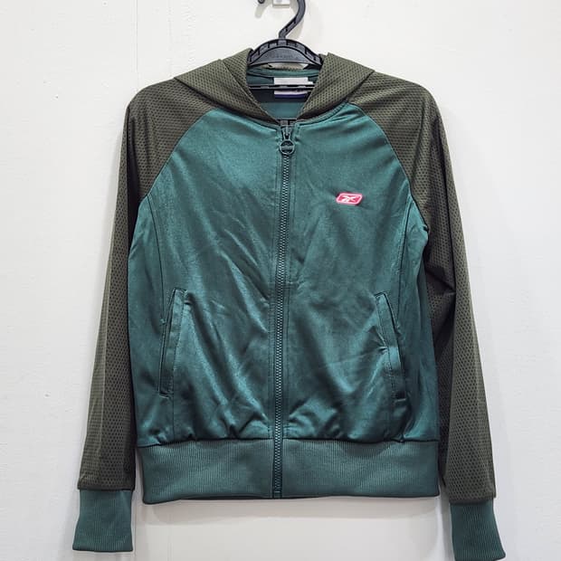 [90] 리복 Y2K 카키그린 메쉬 후드 집업 여성90