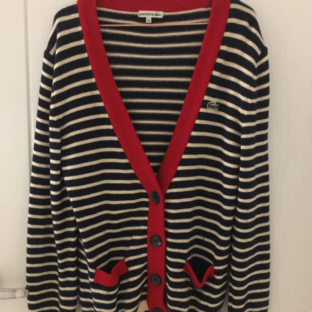 라코스테 스트라이프 가디건