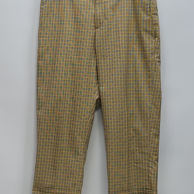 WOOYOUNGMI 우영미 타탄 체크 패턴 팬츠 / 남 76 옐로우

