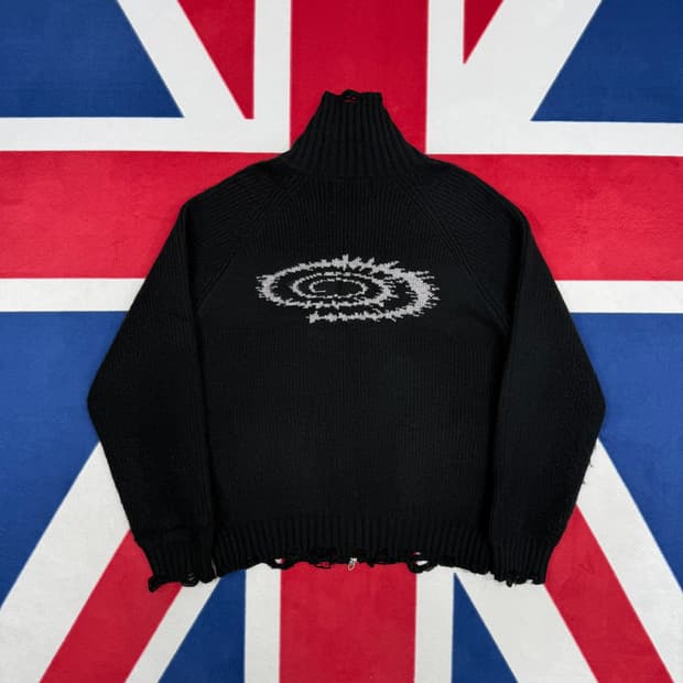 아이돈워너셀 니트집업 2실측 XL 