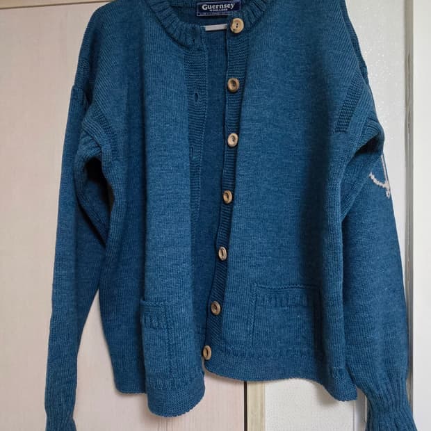 건지 울른스 Guernsey Woollens 피셔맨 가디건