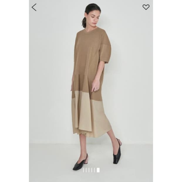 시스템 반팔 롱 니트 원피스