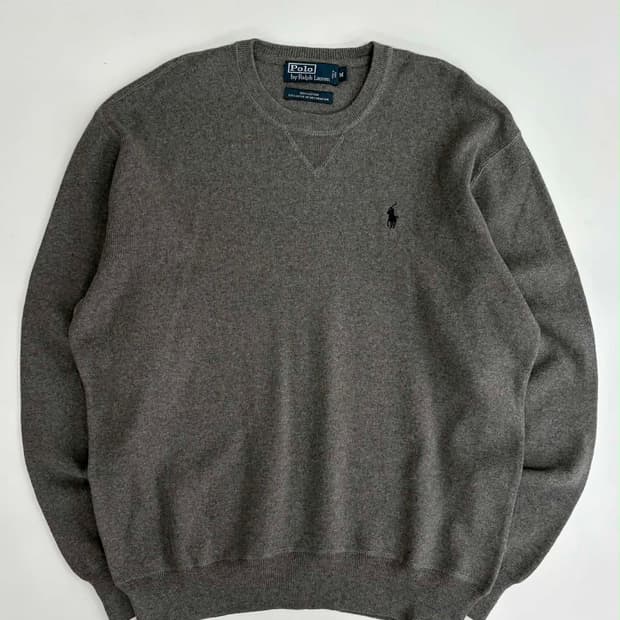 [M] 폴로 랄프로렌 그레이 코튼 니트 스웨터