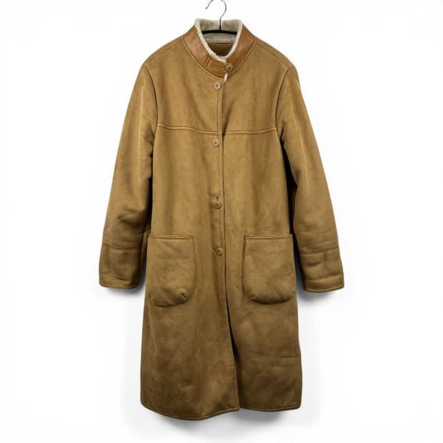 (77) 카루소 양가죽 스웨이드 무스탕 코트